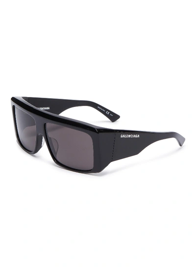 Shop Balenciaga Acetate Oversized Square Sunglasses In Black