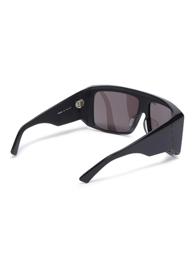 Shop Balenciaga Acetate Oversized Square Sunglasses In Black