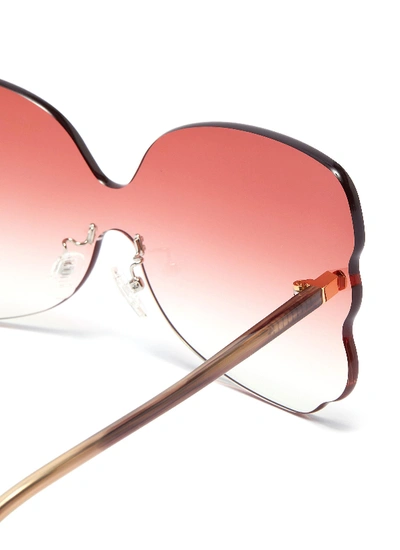 Shop Matthew Williamson Rimless Acetate Butterfly Sunglasses