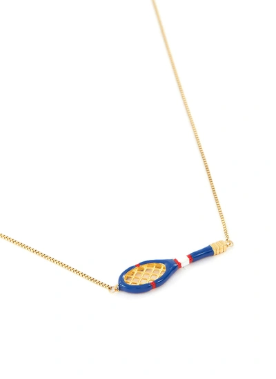 Shop Aliita 'tennis' Racket Pendant 9k Yellow Gold Necklace In Metallic