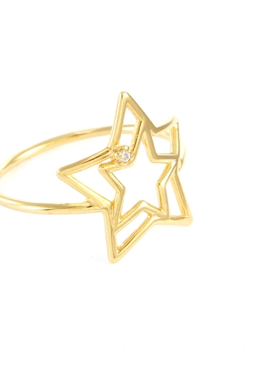Shop Aliita 'robot' Charm Sapphire 9k Yellow Gold Ring In Metallic