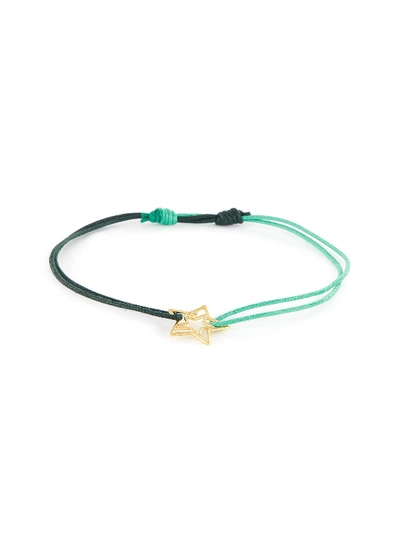 Shop Aliita 'estrella Brillante' Diamond Star Charm Cord Bracelet In Green