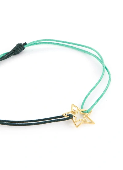 Shop Aliita 'estrella Brillante' Diamond Star Charm Cord Bracelet In Green
