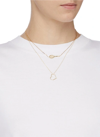 Shop Aliita 'corazon' Diamond Heart Pendant 9k Yellow Gold Necklace