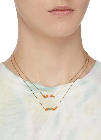 Shop Aliita 'nadadora Completo' Swimmer Pendant 9k Yellow Gold Necklace In Metallic