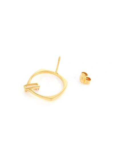 Shop Aliita 'aro' Gemstone 9k Yellow Gold Hoop Earrings In Metallic