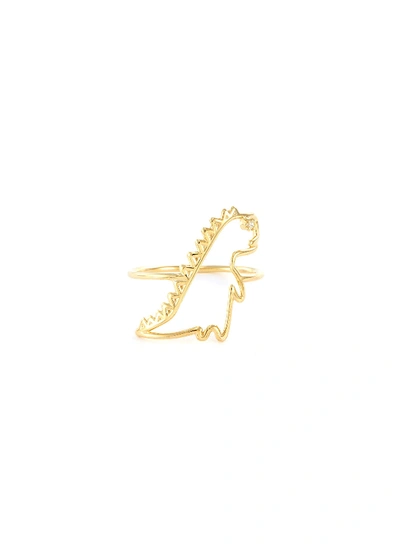 Shop Aliita 'dino Brillante' Charm Diamond 9k Yellow Gold Ring