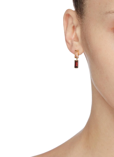 Shop Aliita 'linea Compuesta' Gemstone 9k Yellow Gold Drop Earrings In Multi-colour
