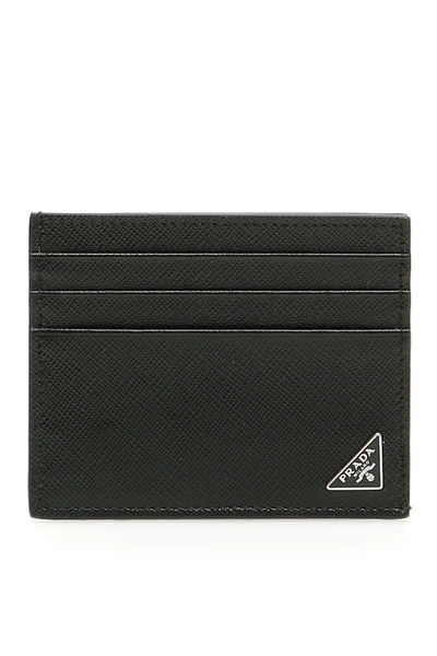 Shop Prada Triangle Cardholder In Nero (black)