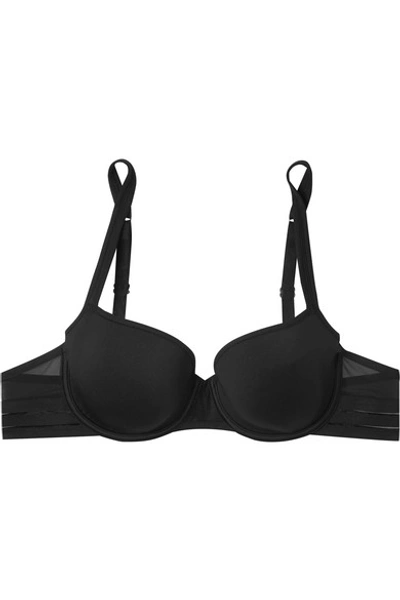 Shop Maison Lejaby Spacer Stretch-jersey And Mesh Soft-cup Bra In Black
