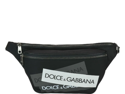 Shop Dolce & Gabbana Logo Tape Belt Bag In Black
