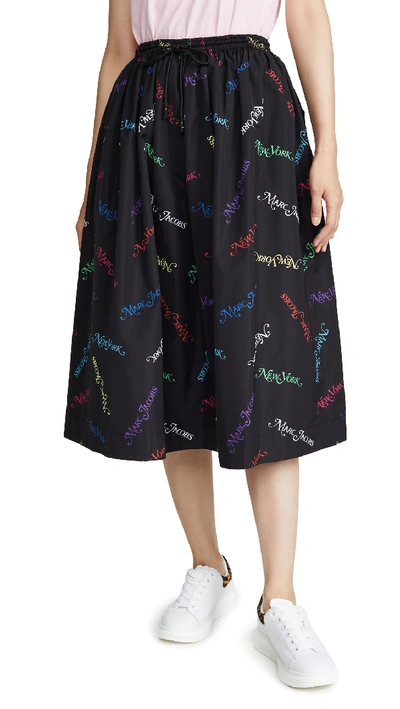 Shop Marc Jacobs The Pull On Skirt In Black Multi