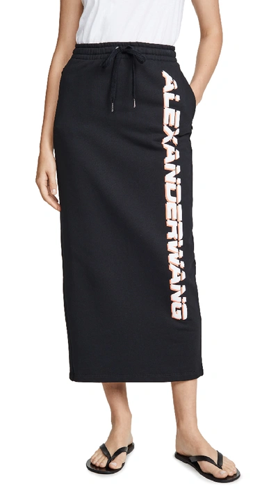 Shop Alexander Wang T Dry French Terry Skirt In Black