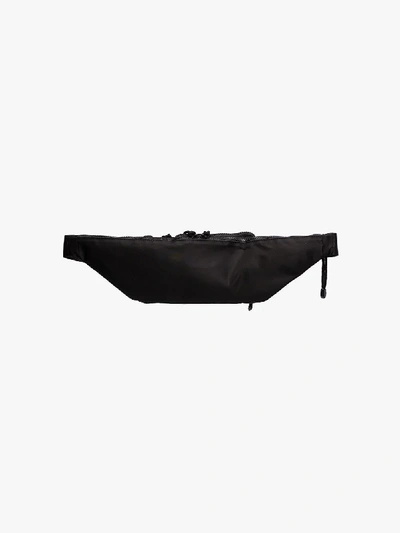 Shop Marcelo Burlon County Of Milan Black Logo Print Belt Bag