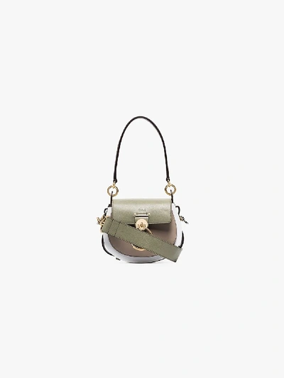 Shop Chloé Green Small Tess Lizard-effect Shoulder Bag