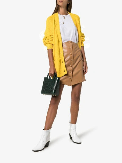 Shop Nanushka Sils Faux Leather Mini Skirt In Brown