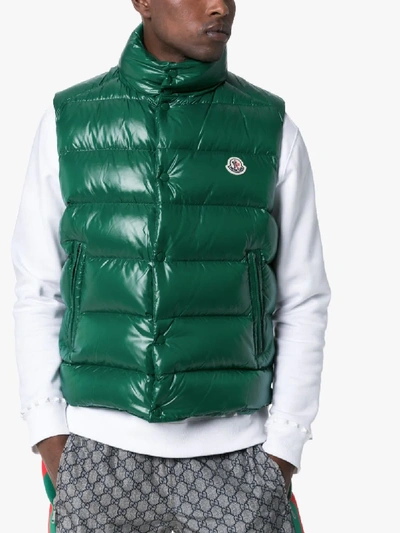 Shop Moncler Tib Padded Gilet In Green