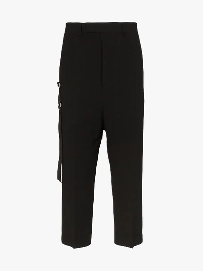 Shop Rick Owens Cropped Tailored Trousers In Black