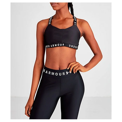 Under Armour Women's Wordmark Strappy Solid Sportlette Sports Bra