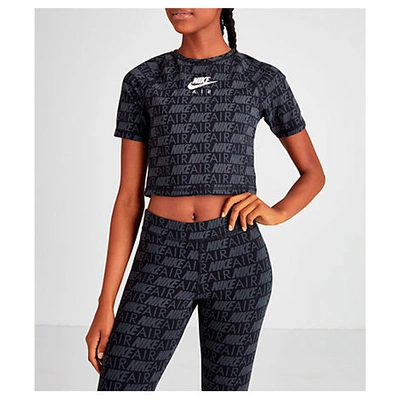 Shop Nike Women's Sportswear Air Logo Crop T-shirt, Black
