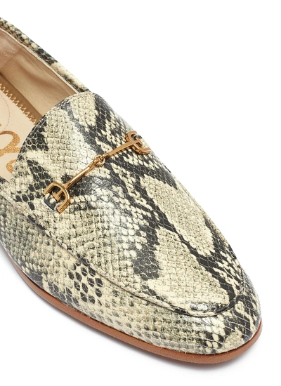 Shop Sam Edelman 'loraine' Horsebit Snake Embossed Leather Loafers In Nude / Snake Embossed