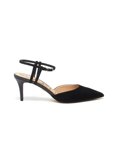 Shop Sam Edelman 'javin' Ankle Strap Suede Pumps In Black