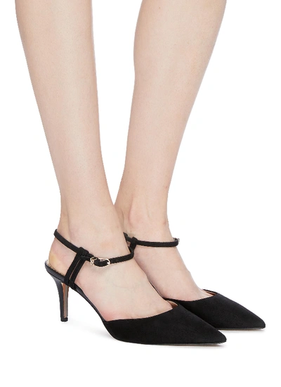 Shop Sam Edelman 'javin' Ankle Strap Suede Pumps In Black