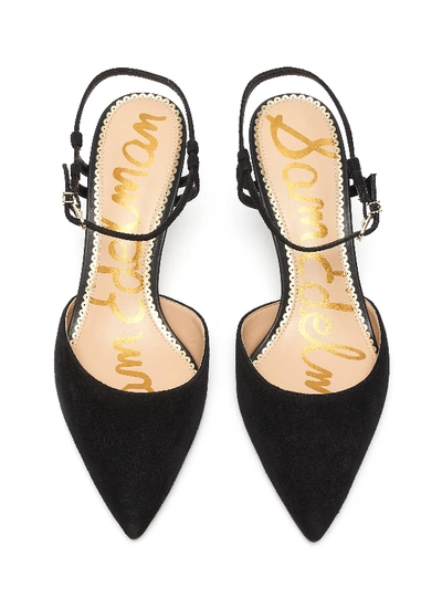 Shop Sam Edelman 'javin' Ankle Strap Suede Pumps In Black