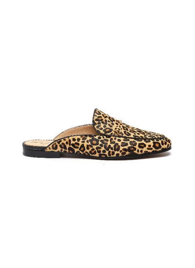 Shop Sam Edelman 'linnie' Leopard Print Horsebit Cow Hair Loafer Slides In Mini Leopard Brahma