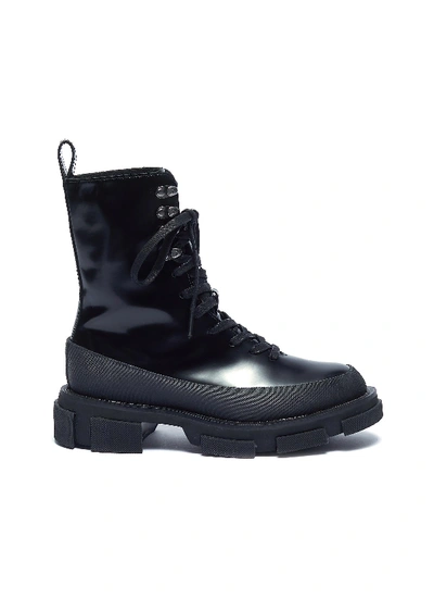 Both 'gao' Leather Combat Boots