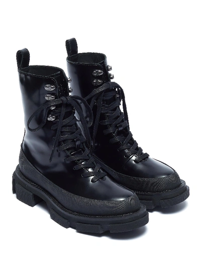 Both 'gao' Leather Combat Boots
