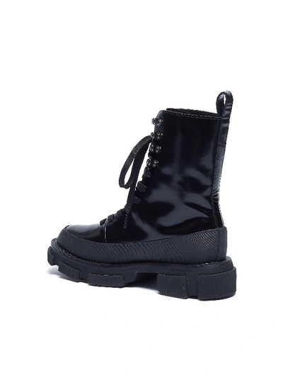 Both 'gao' Leather Combat Boots