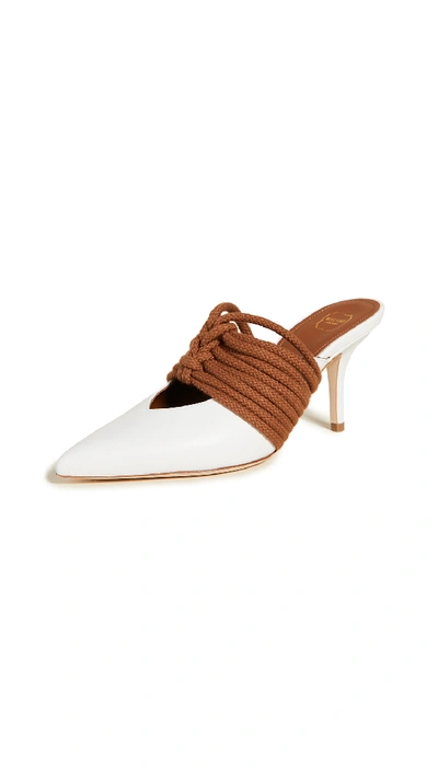 Shop Malone Souliers Chi Mules In White/tan