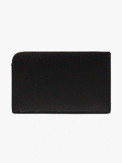 Shop Neil Barrett Black And White Thunderbolt Leather Card Holder