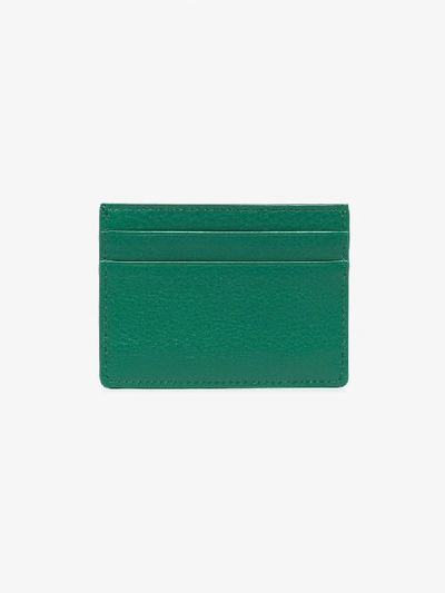 Shop Balenciaga Green Everyday Logo Leather Card Holder