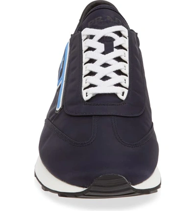 Shop Prada Retro Trainer Sneaker In Navy/ Nero