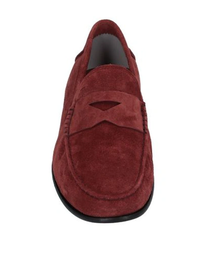 Shop Tod's Man Loafers Brick Red Size 9 Leather