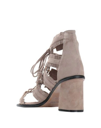 Shop Bcbgmaxazria Woman Sandals Dove Grey Size 8 Soft Leather