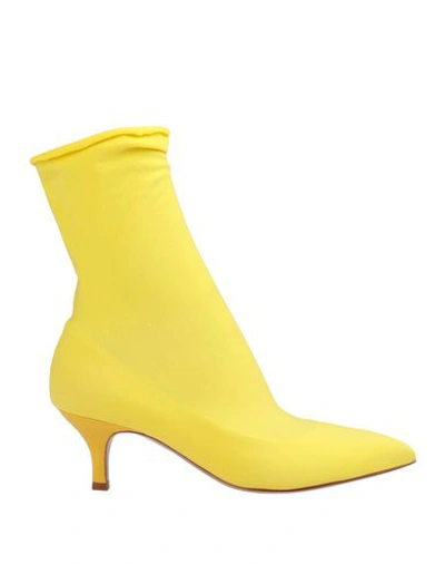 Shop Luca Valentini Woman Ankle Boots Yellow Size 11 Textile Fibers