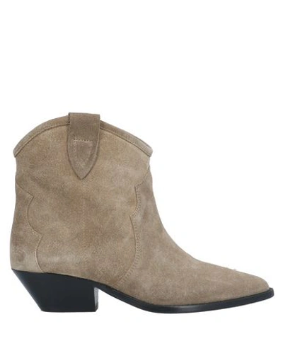 Shop Isabel Marant Ankle Boot In Military Green
