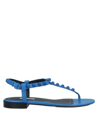 Shop Balenciaga Flip Flops In Bright Blue