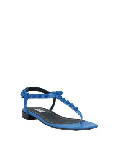 Shop Balenciaga Flip Flops In Bright Blue