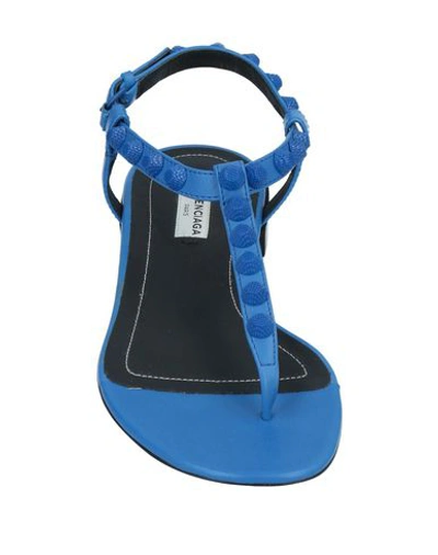 Shop Balenciaga Flip Flops In Bright Blue