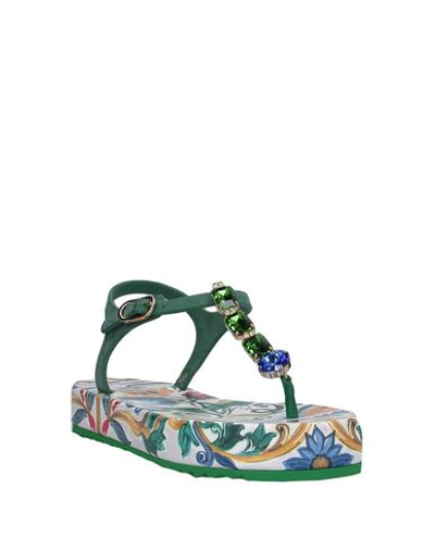 Shop Dolce & Gabbana Flip Flops In Dark Green