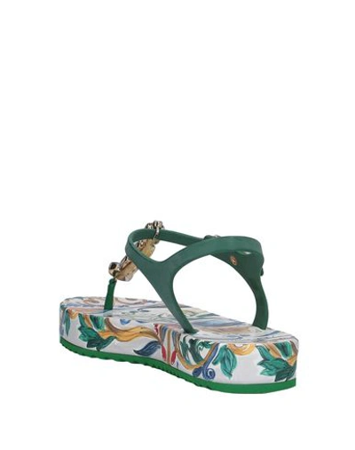 Shop Dolce & Gabbana Flip Flops In Dark Green
