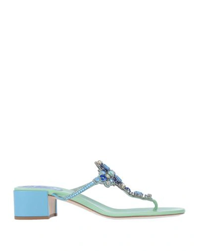 Shop René Caovilla Flip Flops In Light Green