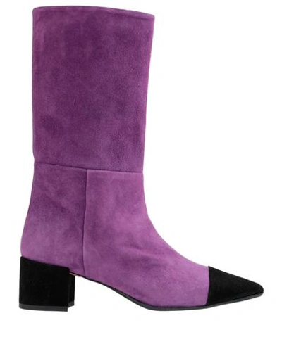 Shop Anna F Knee Boots In Purple