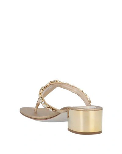 Shop René Caovilla Flip Flops In Gold