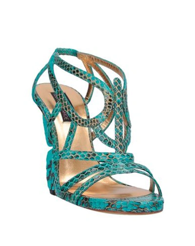Shop Alberto Guardiani Sandals In Turquoise