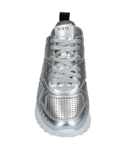 Shop Tod's Woman Sneakers Silver Size 5 Soft Leather